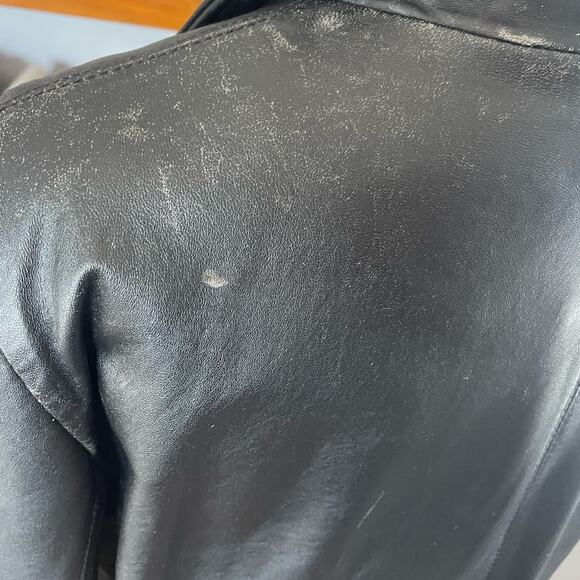 y2k Colebrook Womens Black Leather Long Blazer Size Large - Picture 7 of 7